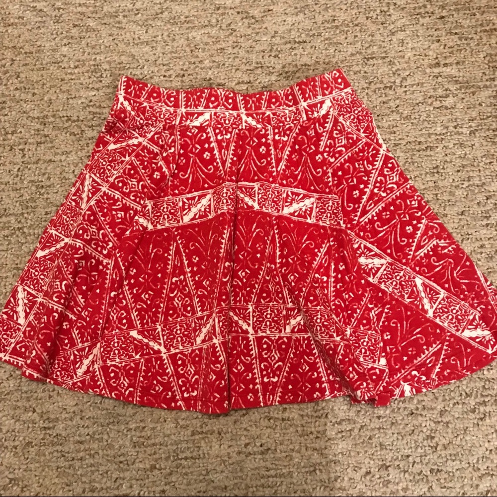 UO // Red Skater Skirt